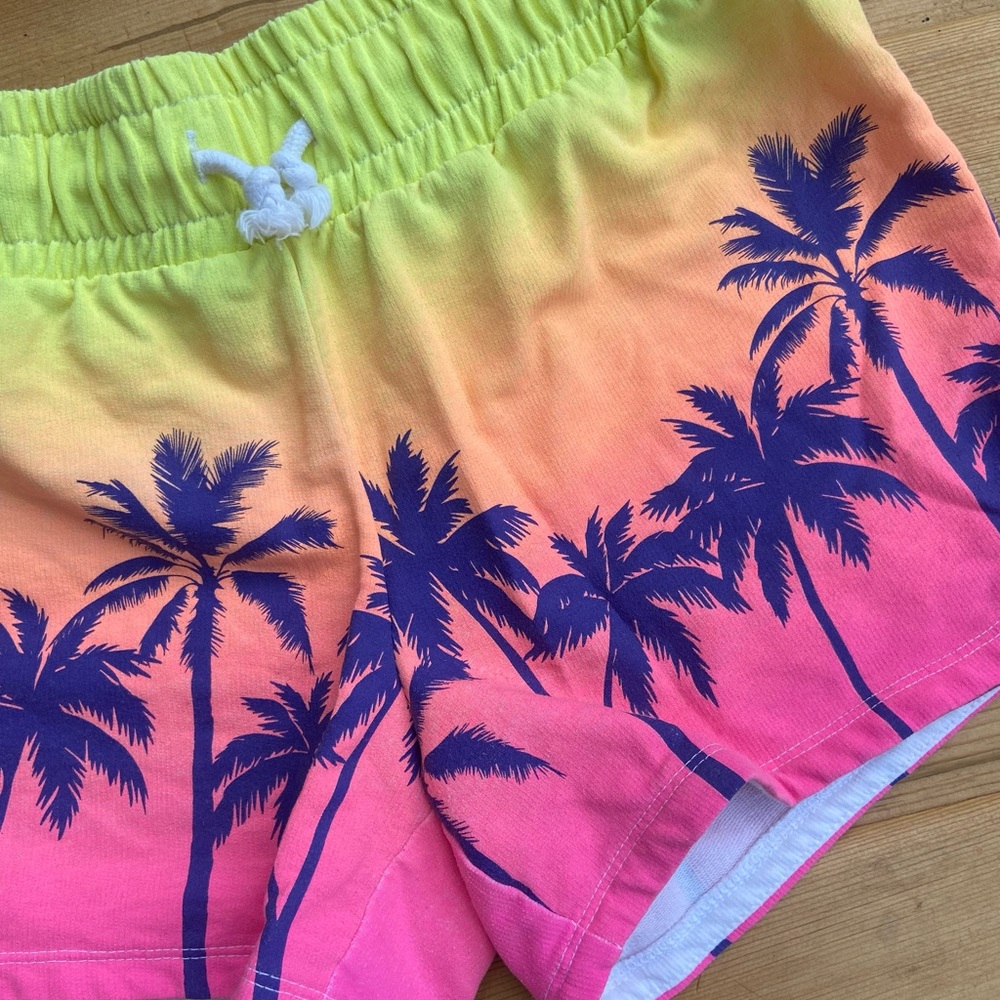 Palm trees at sunset shorts
